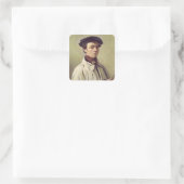 Selbstportrait, c.1840 quadratischer aufkleber (Tasche)