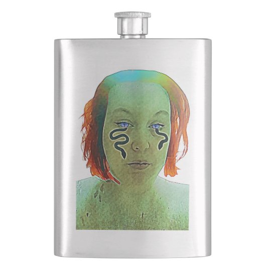 Selbstportrait der Schlange Flachmann (Vorderseite)
