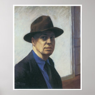 Selbstportrait Edward Hopper Poster