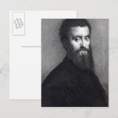 Selbstportrait, graviert von Jean-Louis Potrelle Postkarte (Vorne/Hinten)