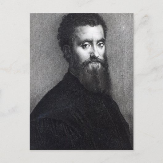 Selbstportrait, graviert von Jean-Louis Potrelle Postkarte (Vorderseite)