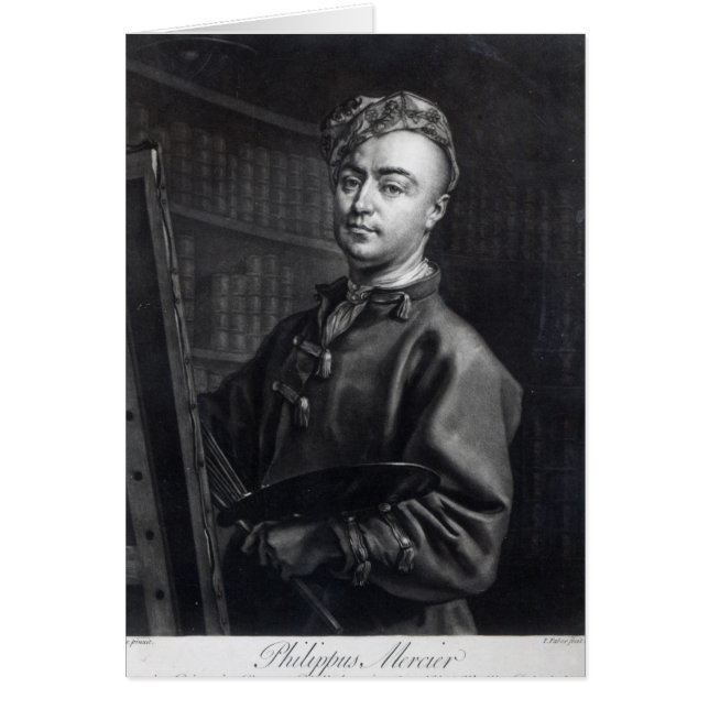 Selbstportrait, graviert von John Faber, 1735 (Vorne)