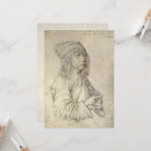 Selbstportrait im Alter von 13 Jahren von Albrecht Karte (Vorderseite/Rückseite Beispiel)