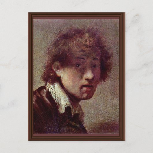 Selbstportrait im frühen Alter. Von Rembrandt Van Postkarte (Vorderseite)