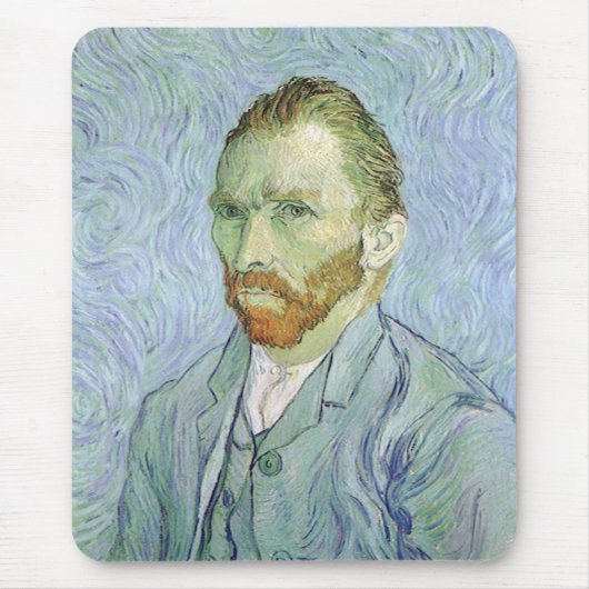 Selbstportrait in Blau von Vincent van Gogh Mousepad (Vorne)