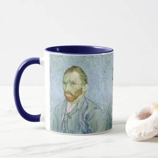 Selbstportrait in Blau von Vincent van Gogh Tasse (Mit Donut)