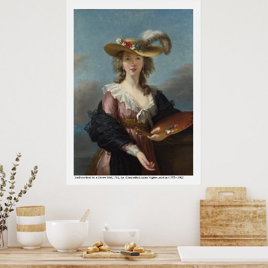 Selbstportrait in einem Strohhut 1782 Poster (Küche)