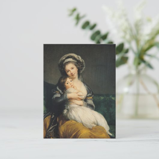 Selbstportrait in einem Turban mit ihrem Kind, 178 Postkarte (Stehend Vorderseite)