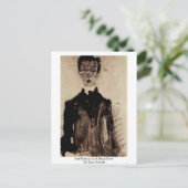 Selbstportrait in einer schwarzen Robe von Egon Sc Postkarte (Stehend Vorderseite)