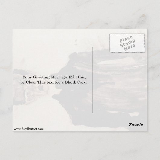 Selbstportrait in einer schwarzen Robe von Egon Sc Postkarte (Rückseite)