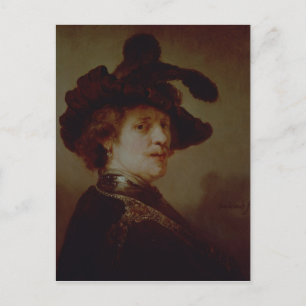 Selbstportrait in Extravagantem Kleid, 1635-36 Postkarte
