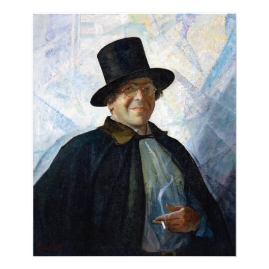 Selbstportrait in Top Hat und Cape von N. C. Wyeth Fotodruck (Vorne)