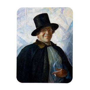 Selbstportrait in Top Hat und Cape von N. C. Wyeth Magnet