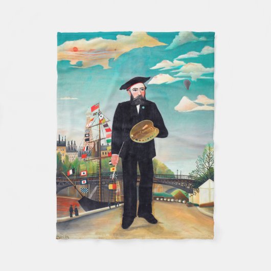 Selbstportrait, Landschaft, Rousseau Fleecedecke (Vorderseite)