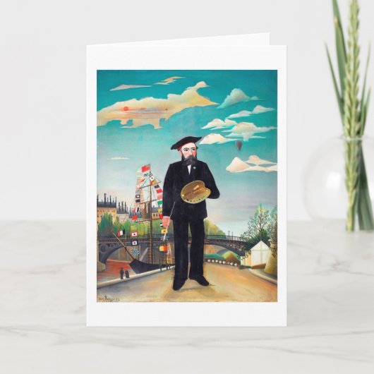 Selbstportrait, Landschaft, Rousseau Karte (Vorderseite)