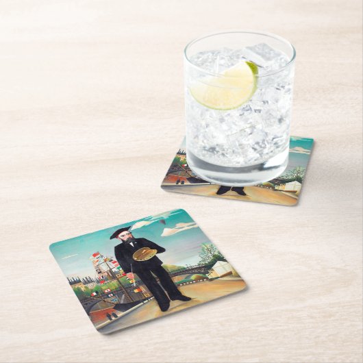 Selbstportrait, Landschaft, Rousseau Rechteckiger Pappuntersetzer (Vor Ort)