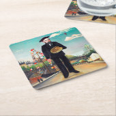 Selbstportrait, Landschaft, Rousseau Rechteckiger Pappuntersetzer (angewinkelt)