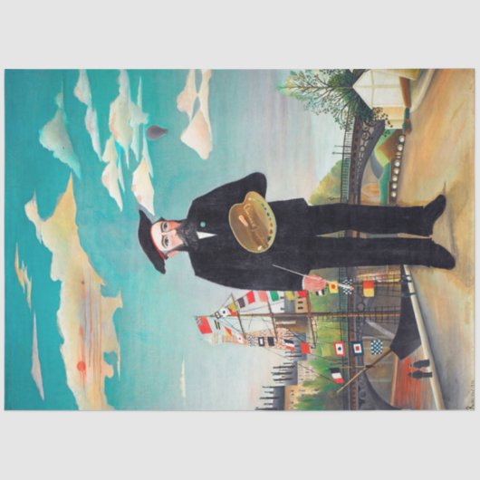 Selbstportrait, Landschaft, Rousseau Seidenpapier (Vorderseite)