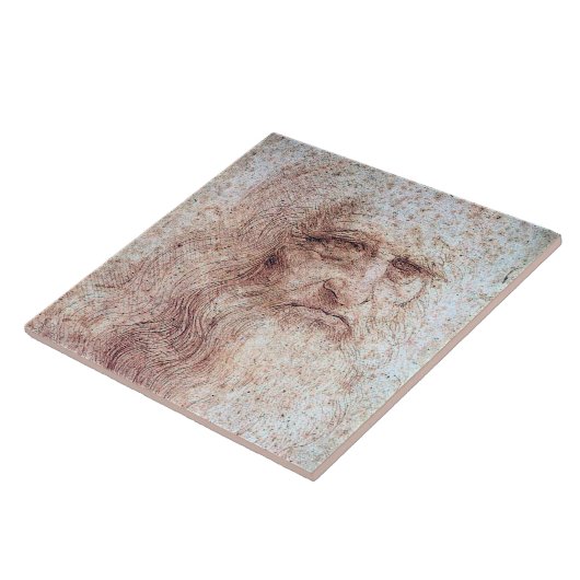 Selbstportrait, Leonardo da Vinci Fliese (Seite)