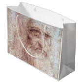 Selbstportrait, Leonardo da Vinci Große Geschenktüte (Rückseite Schrägansicht)