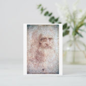 Selbstportrait, Leonardo da Vinci Postkarte (Stehend Vorderseite)