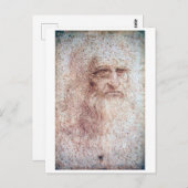 Selbstportrait, Leonardo da Vinci Postkarte (Vorne/Hinten)