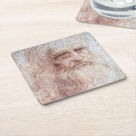 Selbstportrait, Leonardo da Vinci Rechteckiger Pappuntersetzer (angewinkelt)