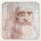 Selbstportrait, Leonardo da Vinci Rechteckiger Pappuntersetzer (Vorderseite)