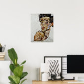 Selbstportrait mit aufgehauener Schulter von Schie Poster (Heimbüro)