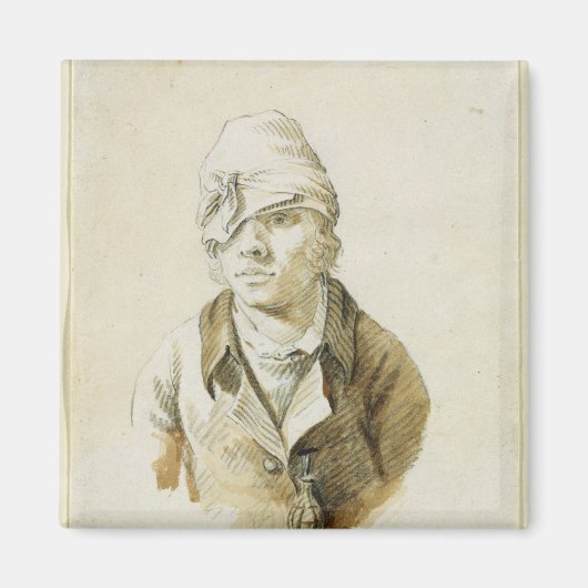 Selbstportrait mit Cap and Eye Patch Magnet (Vorne)