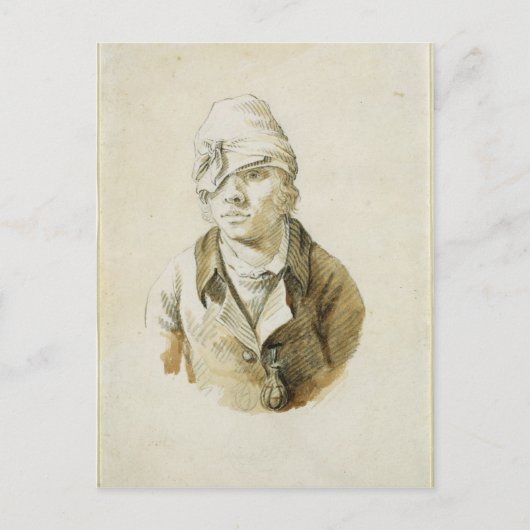 Selbstportrait mit Cap and Eye Patch Postkarte (Vorderseite)