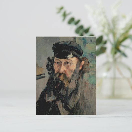 Selbstportrait mit Casquette, Paul Cézanne Postkarte (Stehend Vorderseite)