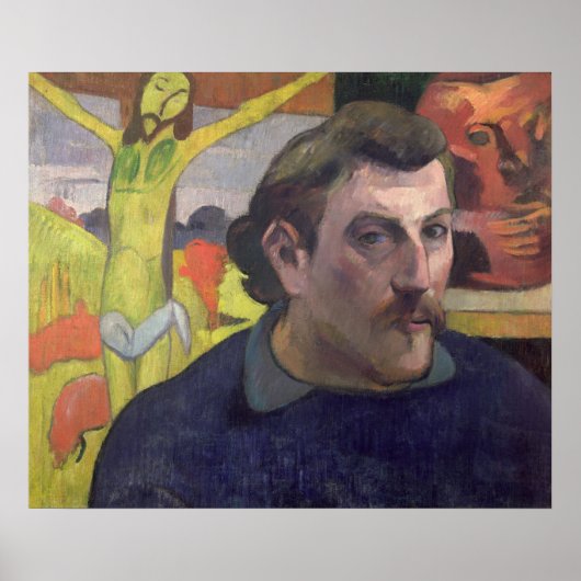 Selbstportrait mit dem Gelben Christus, 1890 Poster (Vorne)