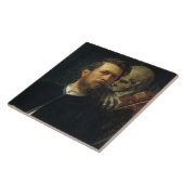 Selbstportrait mit dem Tod als Geiger (von Böcklin Fliese (Seite)