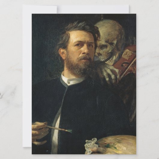 Selbstportrait mit dem Tod als Geiger (von Böcklin Karte (Vorderseite)