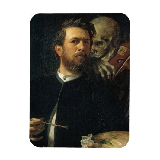 Selbstportrait mit dem Tod als Geiger (von Böcklin Magnet (Vertikal)