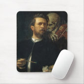 Selbstportrait mit dem Tod als Geiger (von Böcklin Mousepad (Mit Mouse)