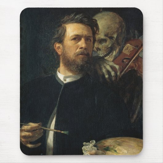 Selbstportrait mit dem Tod als Geiger (von Böcklin Mousepad (Vorne)