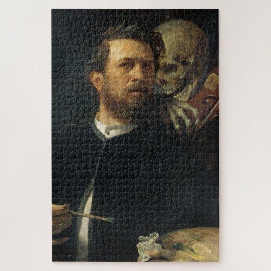 Selbstportrait mit dem Tod als Geiger (von Böcklin Puzzle (Vertikal)