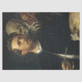 Selbstportrait mit dem Tod als Geiger (von Böcklin Seidenpapier