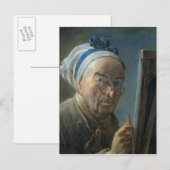 Selbstportrait mit Easel, c.1775-79 Postkarte (Vorne/Hinten)