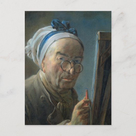 Selbstportrait mit Easel, c.1775-79 Postkarte (Vorderseite)