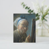 Selbstportrait mit Easel, c.1775-79 Postkarte (Stehend Vorderseite)