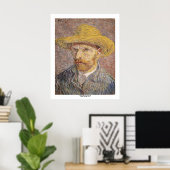 Selbstportrait mit einem Strohhut von Vincent van  Poster (Heimbüro)