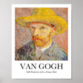 Selbstportrait mit einem Strohhut von Vincent van Poster (Vorne)