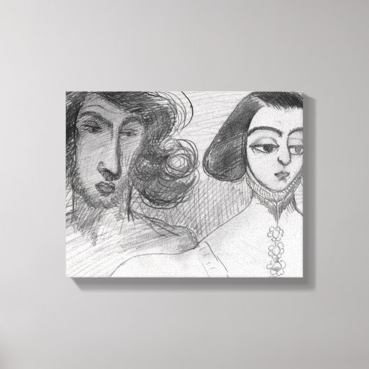 Selbstportrait mit George Sand Leinwanddruck (Vorderseite)