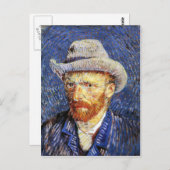 Selbstportrait mit grauem Filzhut, Vincent Van Gog Postkarte (Vorne/Hinten)