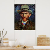 Selbstportrait mit grauem Filzhut von van Gogh Poster (Küche)