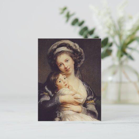 Selbstportrait mit ihrer Tochter Postkarte (Stehend Vorderseite)