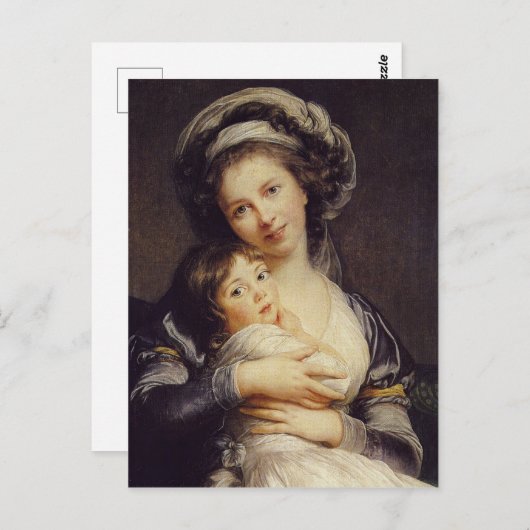 Selbstportrait mit ihrer Tochter Postkarte (Vorne/Hinten)